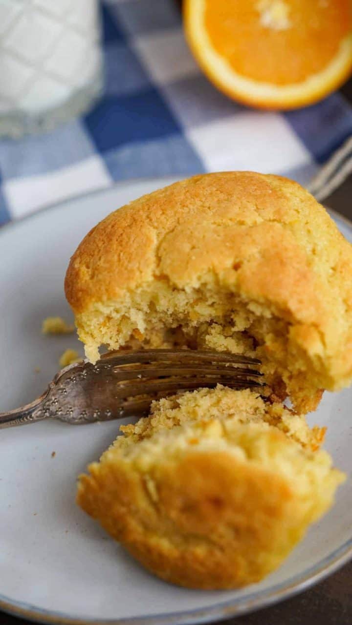 Close up of the orange muffins.