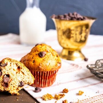 chocolate banana muffins featured image.