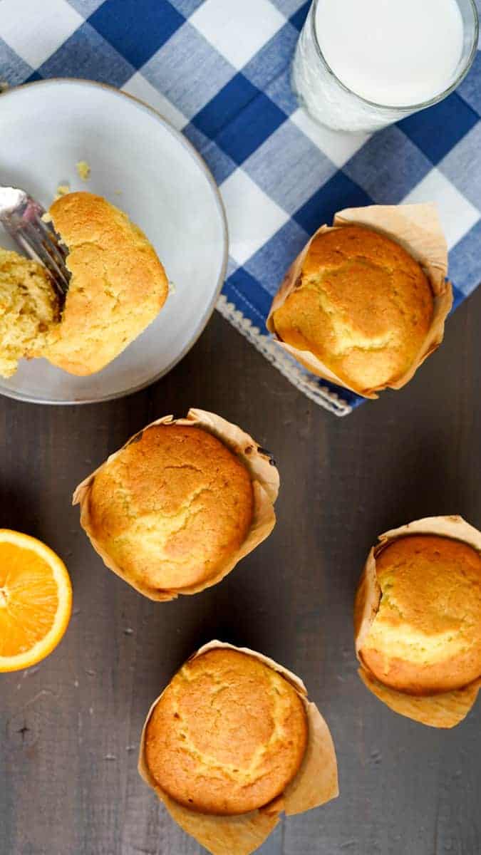 orange muffins on the table.