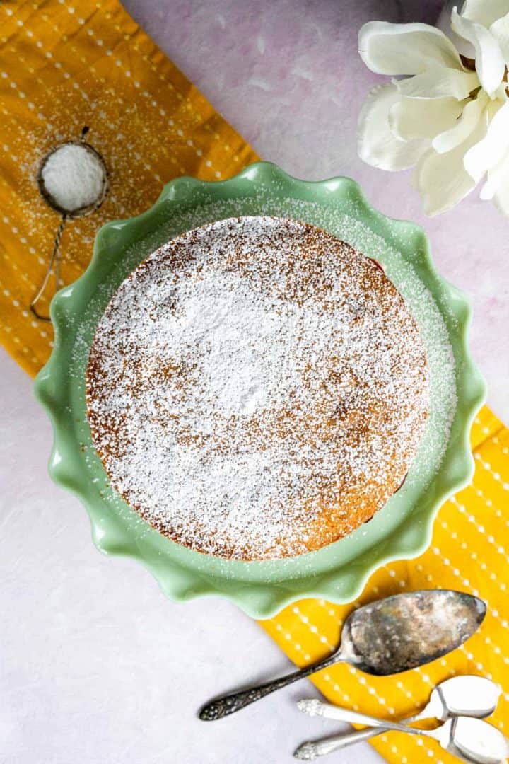 Over the head shot of the Victoria Sponge Cake.