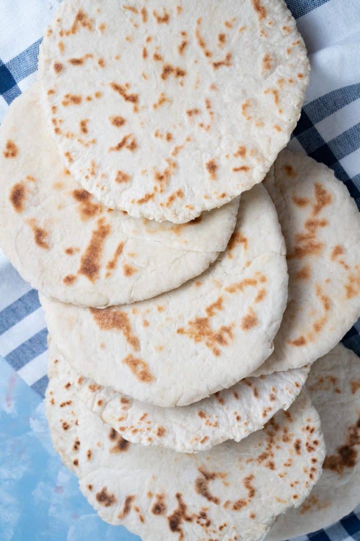 pita bread overlapping on the table.