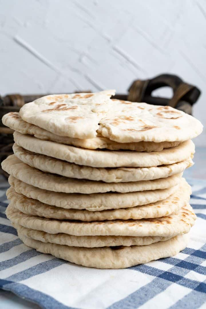 pita bread on one on another