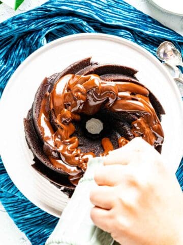 dark chocolate bundt cake featured image.