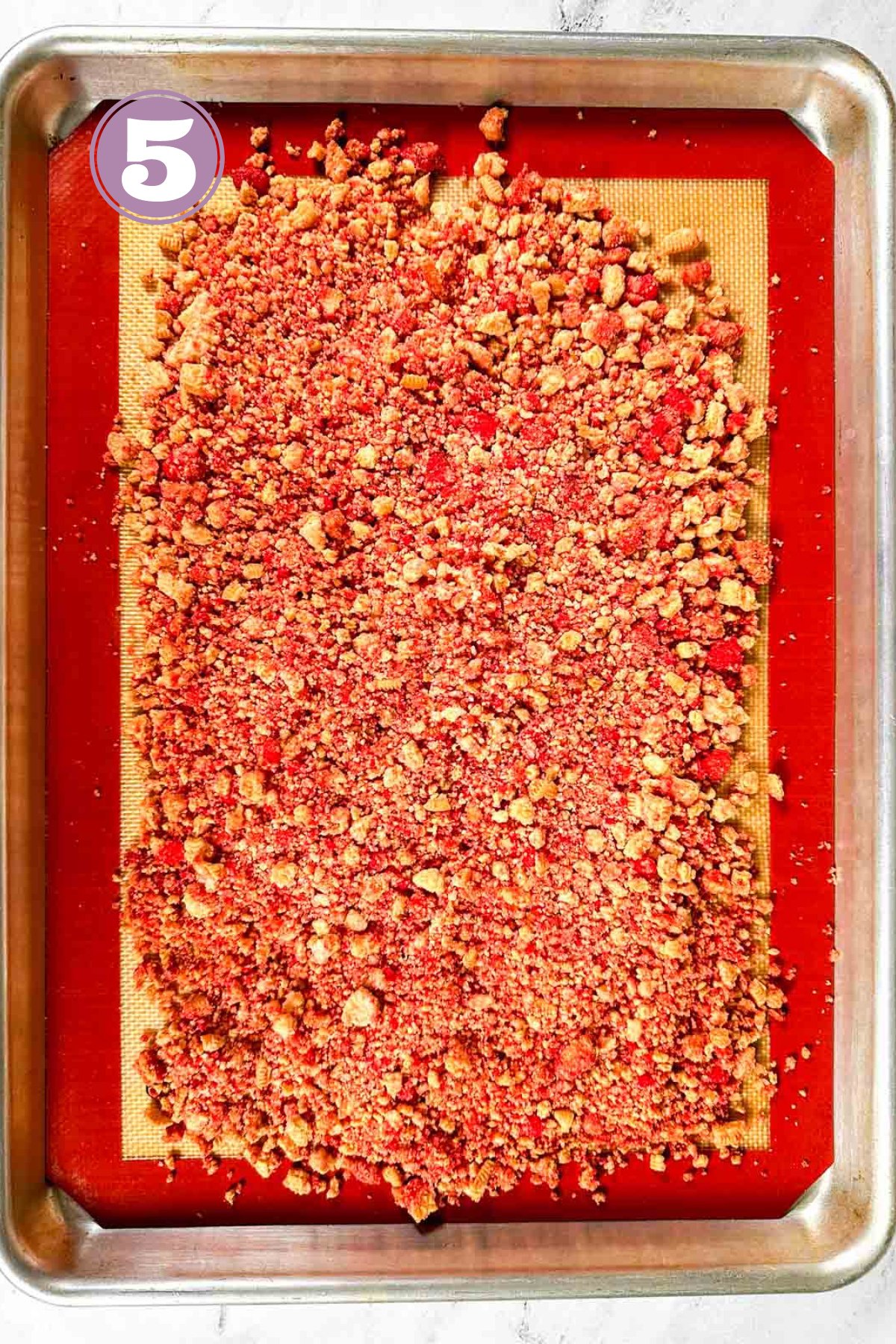 strawberry topping out of the oven placed to cool.