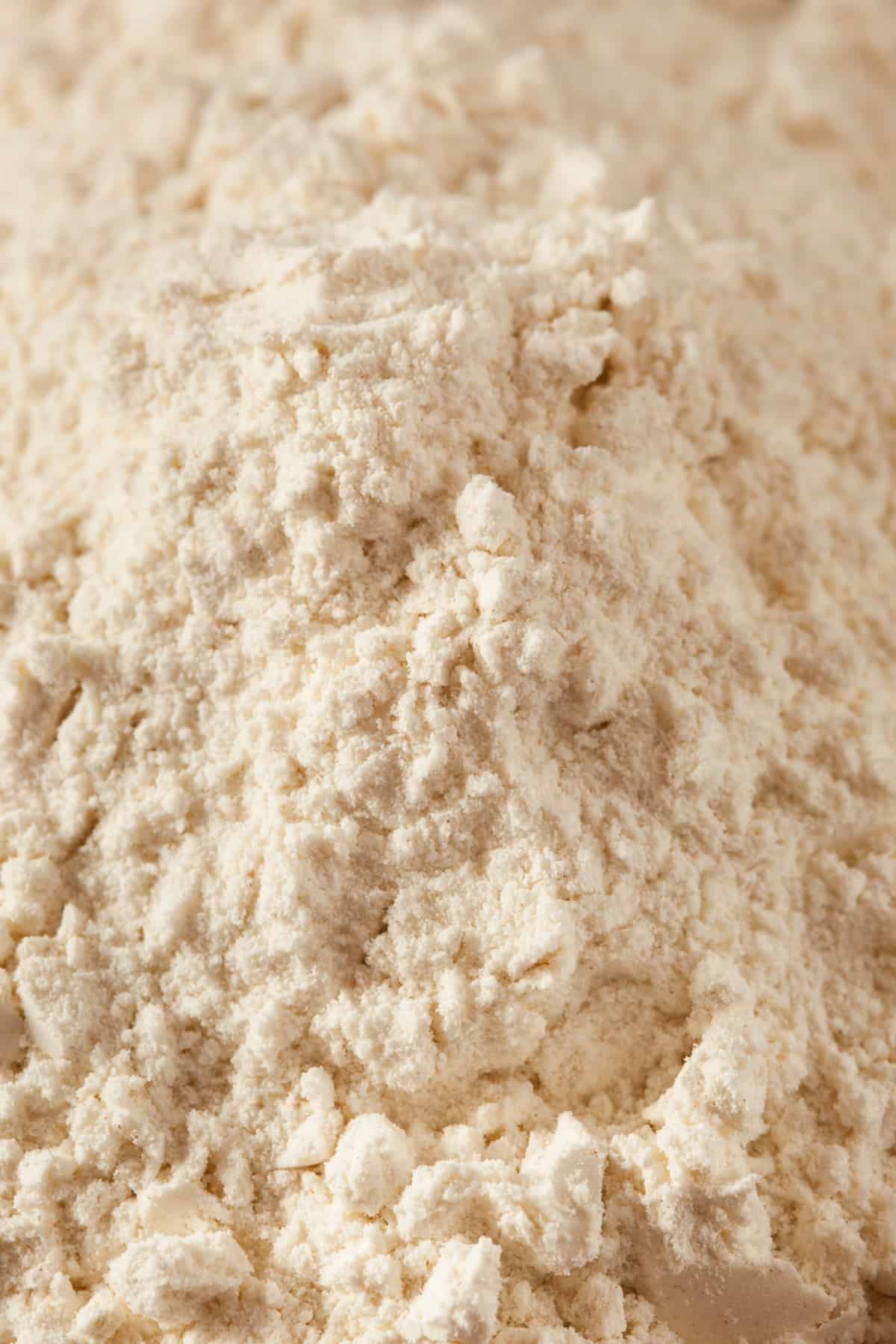 side angle shot of open plain flour.