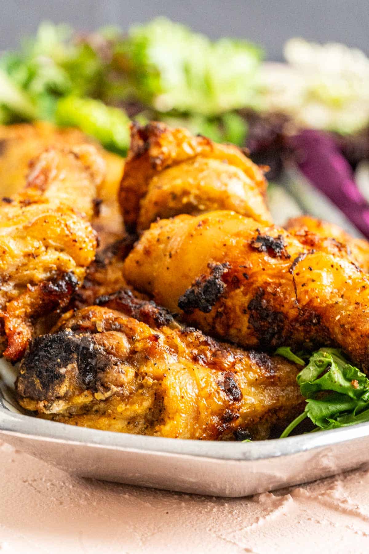 Lemon pepper drumsticks showing the texture closely.