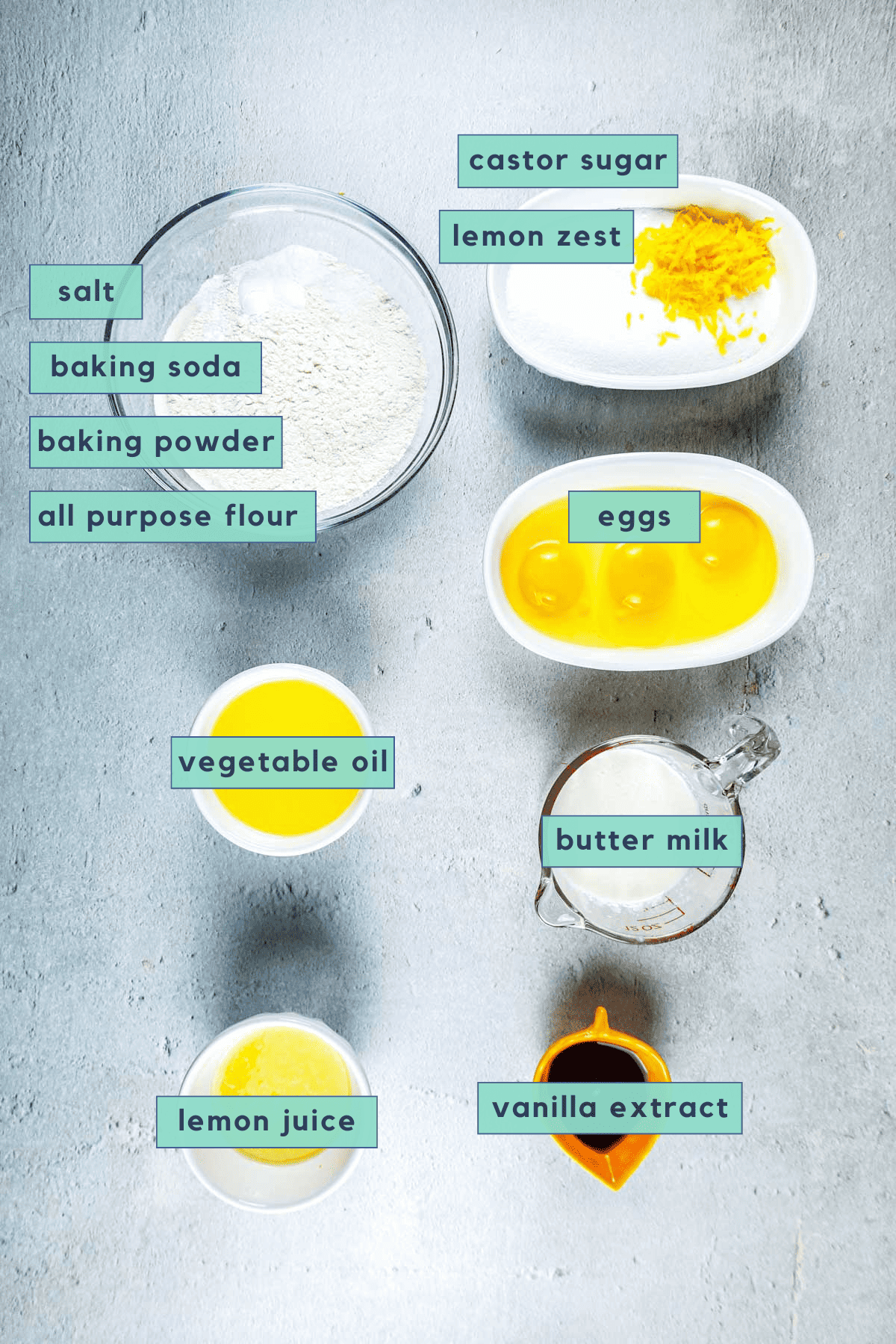 Ingredients for starbucks lemon loaf